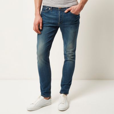 Mid blue wash Sid skinny stretch jeans
